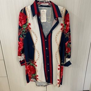 Colorful Ornamental Button Down